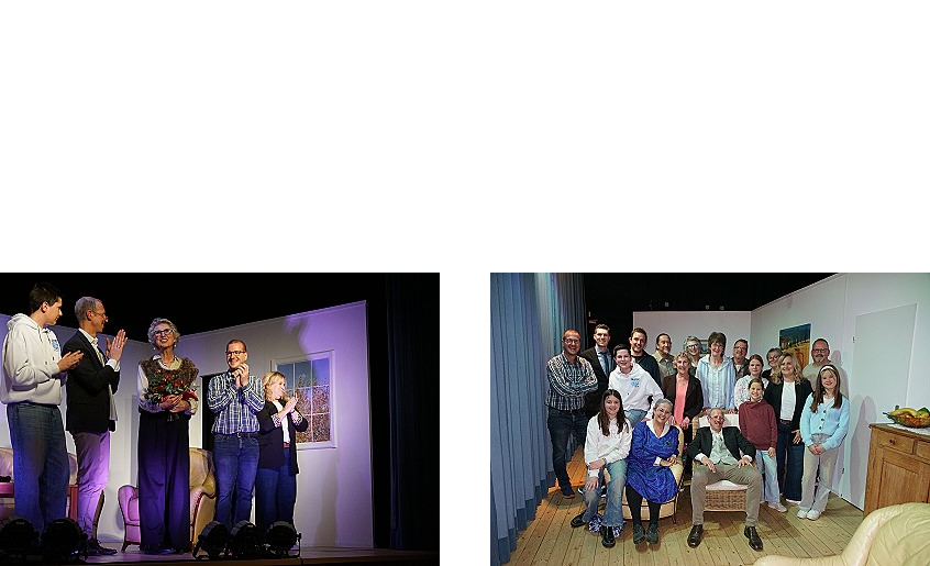 Mit „Die Tante ist da!“ nimmt Friederike Backöfer Abschied von der  KrebsbachBühne  Das diesjährige Theaterwochenende der KrebsbachBühne Kaichen war geprägt von großen Emotionen. Zum einen hatte Friederike Backöfer als Autorin und Regisseurin gemeinsam mit ihrem Ensemble erneut ein turbulentes Familienstück auf die Bühne gebracht. Zugleich war es aber auch die letzte Produktion, die sie beim Gesangverein Eintracht verantwortete, denn noch in diesem Jahr zieht sie zu ihren Kindern und Enkeln nach Leipzig. 2025